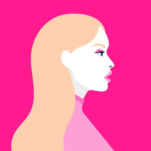 Vector Creativo Rosa Ilustración Moda Muñeca Rubia Que Recuerda Barbie — Vector de stock