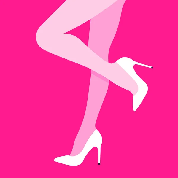 Векторна Модна Ілюстрація Жінки Рожевому Взутті — стоковий вектор
