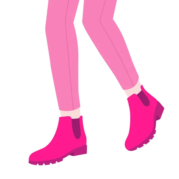 Wektor Mody Ilustracja Kobiety Noszącej Różowe Buty — Wektor stockowy