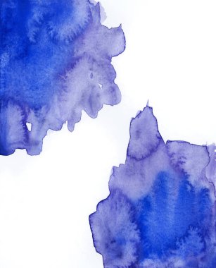 Parlak mavi suluboya doku. El çizimi arkaplan