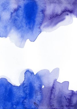 Parlak mavi ve mor suluboya dokular. El çizimi arkaplan