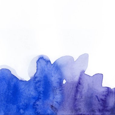 Parlak mavi ve mor suluboya dokular. El çizimi arkaplan