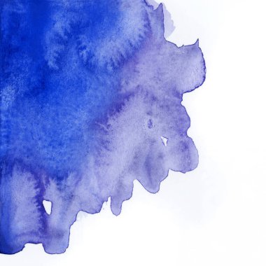 Parlak mavi ve mor suluboya dokular. El çizimi arkaplan