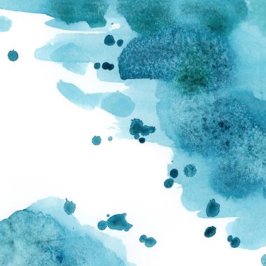 Parlak mavi ve mor suluboya dokular. El çizimi arkaplan