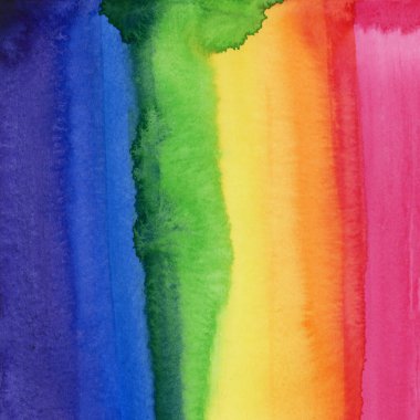 Bright painted watercolor rainbow texture. Hand drawn background with text place
