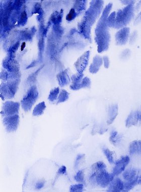 Parlak mavi ve mor suluboya dokular. El çizimi arkaplan