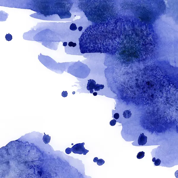 Parlak mavi ve mor suluboya dokular. El çizimi arkaplan