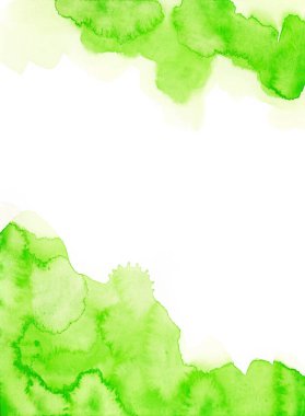 Parlak yeşil suluboya dokusu. El çizimi arkaplan