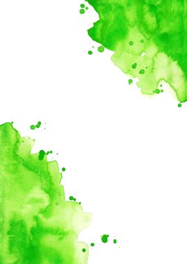 Parlak yeşil suluboya dokusu. El çizimi arkaplan