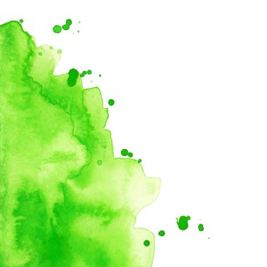 Parlak yeşil suluboya dokusu. El çizimi arkaplan