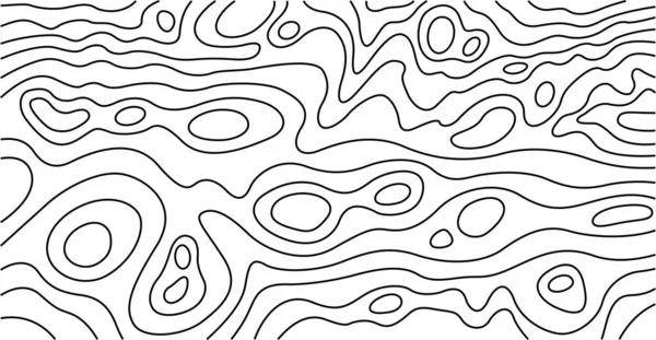 Carte Topographique Vectorielle Abstraite Avec Des Isolines Sur Fond Blanc — Image vectorielle