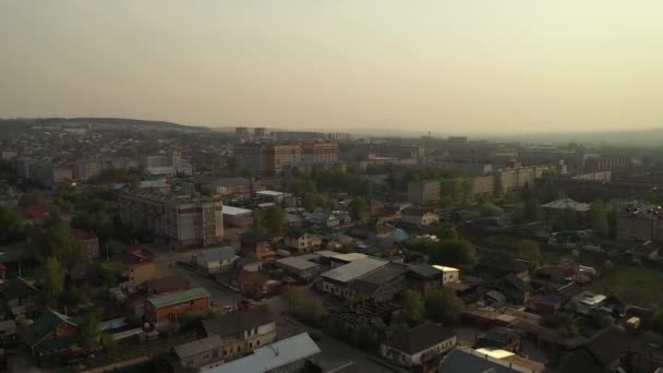 Vlieg Omhoog Uitzicht Stad Vyatskiye Polyany Kirov Regio — Stockvideo