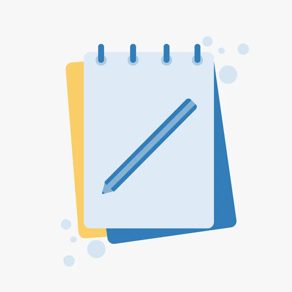 Vector Notebook Pencil Icon Cartoon Minimal Style — Stock Vector