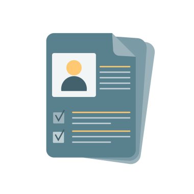 Müfredat vitae ya da özgeçmiş. Profesyonel işe alım, iş başvurusu, işe alım, aday seçimi, iş. Vektör simgeleri