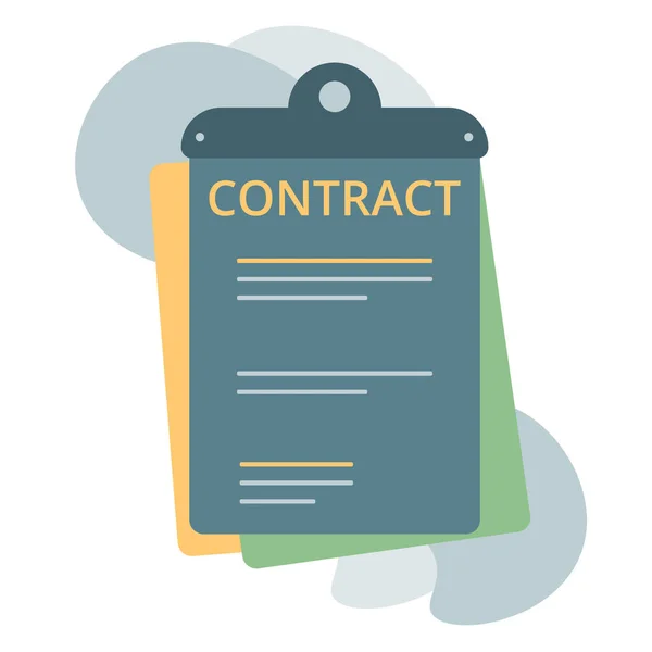 Undertecknat Kontrakt Certifierat Kontrakt Affärsdokumentation Vektorillustration — Stock vektor