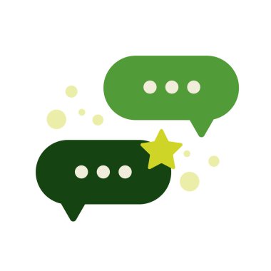 Çevrimiçi sohbet. Mobil baloncukta simgeler düzdür. Sohbet mesajlaşması. Yaratıcı vektör illüstrasyonu