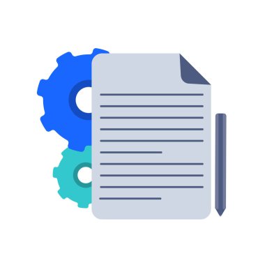 İş hizmetleri simgesi, Denetim belgeleri, SSS belgesi. Modern Düz Çizim.