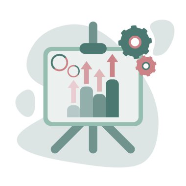 Business analyst table, finance analyst professional. Flat cartoon vector illustration.