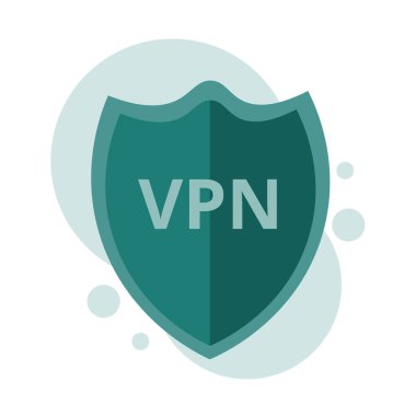 Sanal Özel Ağ. Beyaz arkaplanda VPN simgesi izole edildi. İnternet ağı konsepti. Vektör illüstrasyonu