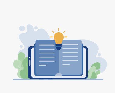 Çevrimiçi eğitim kursları. Dijital Çevrimiçi Eğitim Uygulaması Mobil web sitesinde akıllı telefon elektronik kütüphanesi ile öğreniyor. Vektör illüstrasyonu