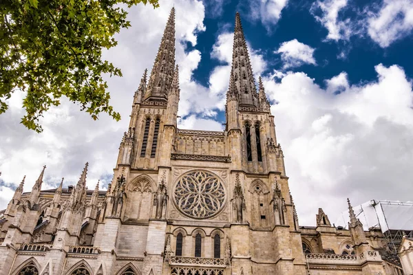 Katedra Bordeaux Kościół Rzymskokatolicki Andrzeja Słynny Budynek Turystyczny Bordeaux — Zdjęcie stockowe
