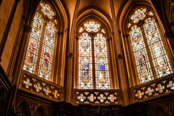 Bordeaux Katedrali Nin Içindeki Lekeli Camlar Roma Katolik Aziz Andrew — Stok fotoğraf