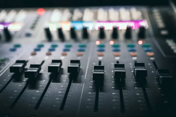 Sound Control Music Mixer Record Studio Close Mixer Equalizer Volume — Stock Photo, Image