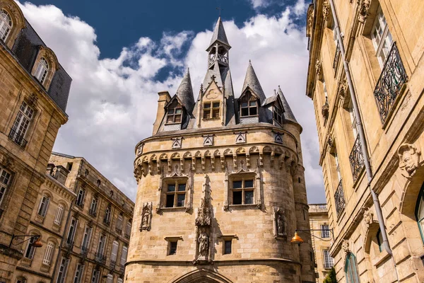 stock image Old gate entrance to the city of Bordeaux Porte Caihau. Beautiful sightseeing building in the center of Bordeaux, France.