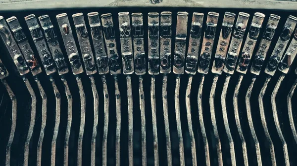 Teclas Digitação Uma Máquina Escrever Manual Antigo Uma Máquina Escrita — Fotografia de Stock