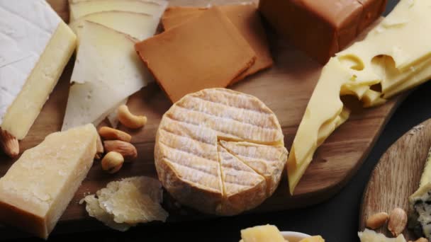 Mix Cheese Nuts Cheese Plate Preparation — Wideo stockowe