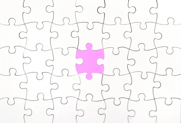 Top View White Jigsaw Puzzle — Stock Photo, Image