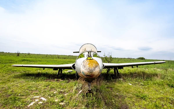 Old Ussr Military Airplane Abandoned Airfield — Stock Photo, Image
