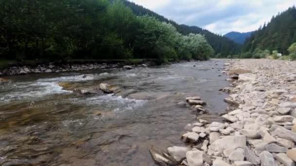 Piękny Krajobraz Górską Rzeką — Wideo stockowe