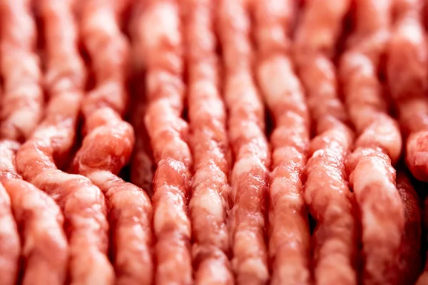 Viande Hachée Rouge Crue Fraîche Avec Gros Plan Protéique Hamburger — Photo