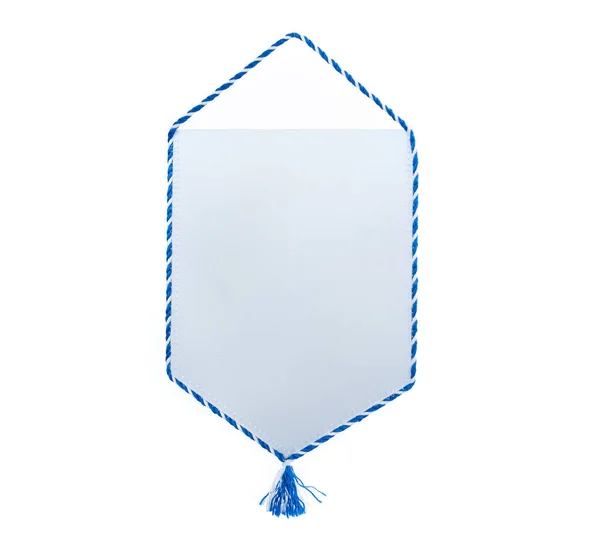 Appendiabiti Bianchi Con Bordo Blu Stampe Isolate Sfondo Bianco — Foto Stock