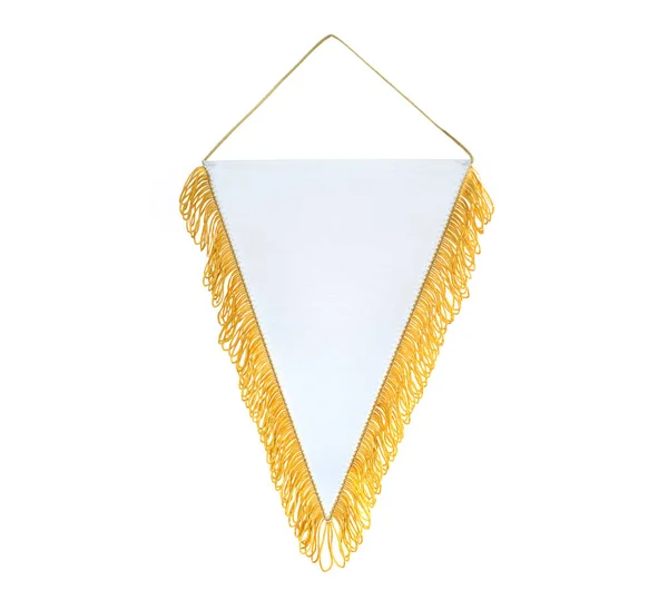 Banderines Blancos Con Borde Amarillo Para Estampados Aislados Sobre Fondo — Foto de Stock