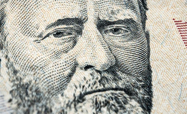 Abd Başkanı Ulysses Grant Portresi Dolarlık Banknotta Yakın Plan — Stok fotoğraf