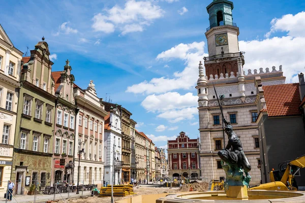Poznan Polônia Julho 2022 Mars Fountain Old Market Stary Rynek — Fotografia de Stock