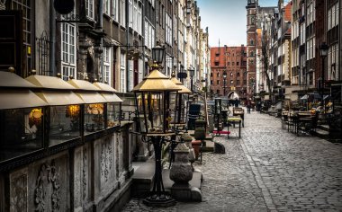 Architecture of Mariacka street in Gdansk is one of the most interesting tourist attractions and sightseeing places in Gdansk clipart