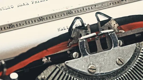 Vintage typewriter with text Chapter One, close up view