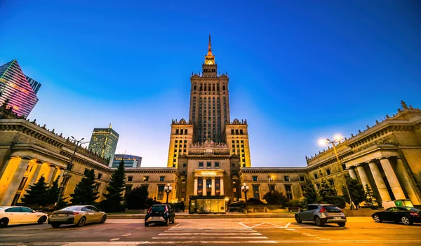 Varșovia Polonia August 2023 Palatul Științei Culturii Din Centrul Varșoviei — Fotografie, imagine de stoc