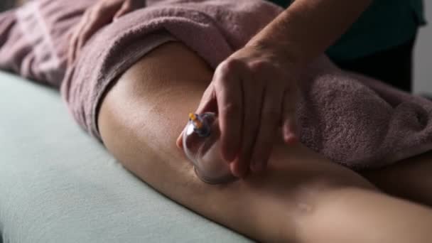 Beauty Spa Massage Procedures Voor Het Verminderen Van Vet Een — Stockvideo