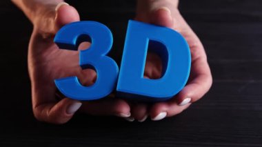 Mavi 3D Üç Boyutlu Harfler 3 Boyutlu Yazıcı