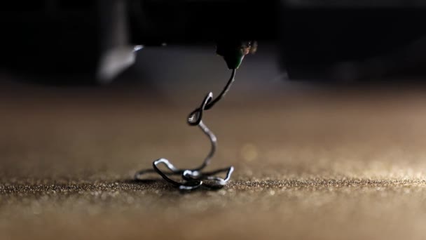 Yazıcı Hortumu Temizleme Süreci Siyah Nano Karbon Filament Ile Yazdırma — Stok video