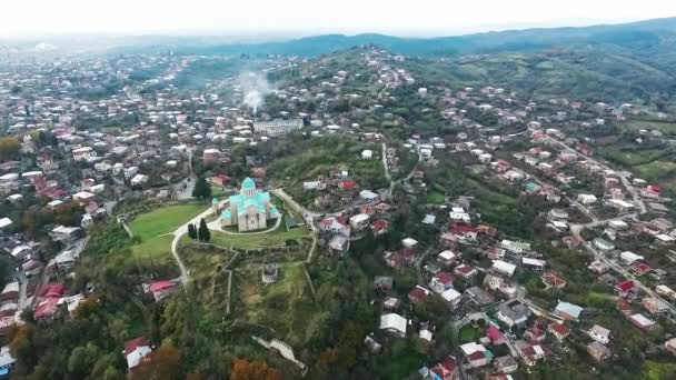 Удивительный Вид Воздуха Собор Баграти Город Кутаиси Грузия — стоковое видео