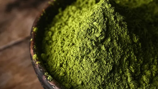 Matcha Green Tea Powder Bowl Kitchen — Stock Photo, Image