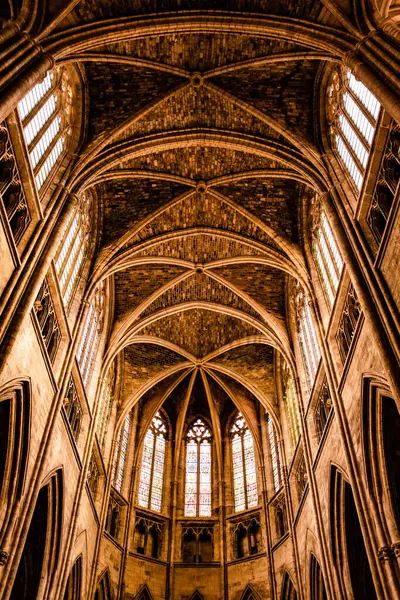 Bordeaux Καθεδρικός Ναός Μέσα Ρωμαιοκαθολική Εκκλησία Του Αγίου Ανδρέα Διάσημο Royalty Free Εικόνες Αρχείου