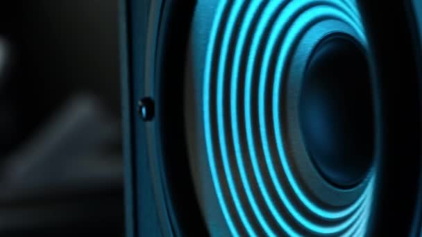 Altavoz Sistema Sonido Tocando Música Moviéndose — Vídeos de Stock
