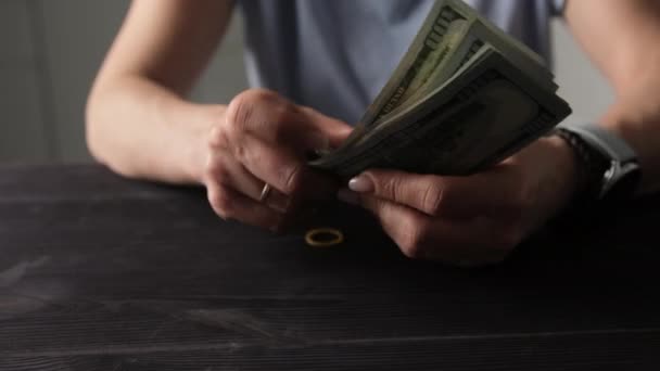 Girl Storing Her Savings Dollars Tube — Stock Video