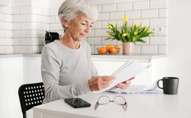 Evdeki Anlaşmayı Değerlendiren Neşeli Yaşlı Kadın